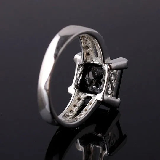 Peris Gems Princess Cut Black Onyx Stone Silver Ring for Women SHEIN Amazon Temu