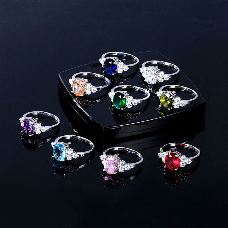 Peris Gems Prong Gemstone Rings for Women | Sterling Silver Oval Champagne Rings SHEIN Amazon Temu