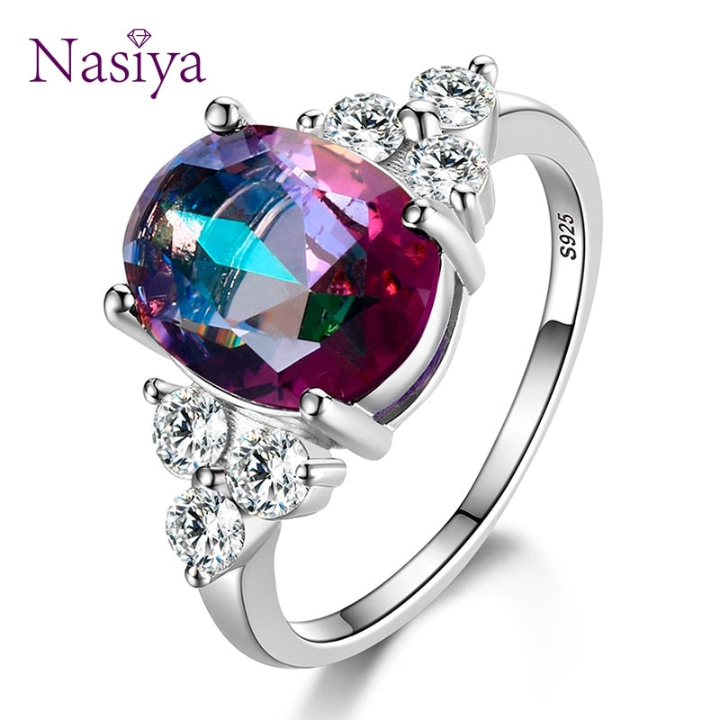 Peris Gems Prong Gemstone Rings for Women | Sterling Silver Oval Champagne Rings SHEIN Amazon Temu