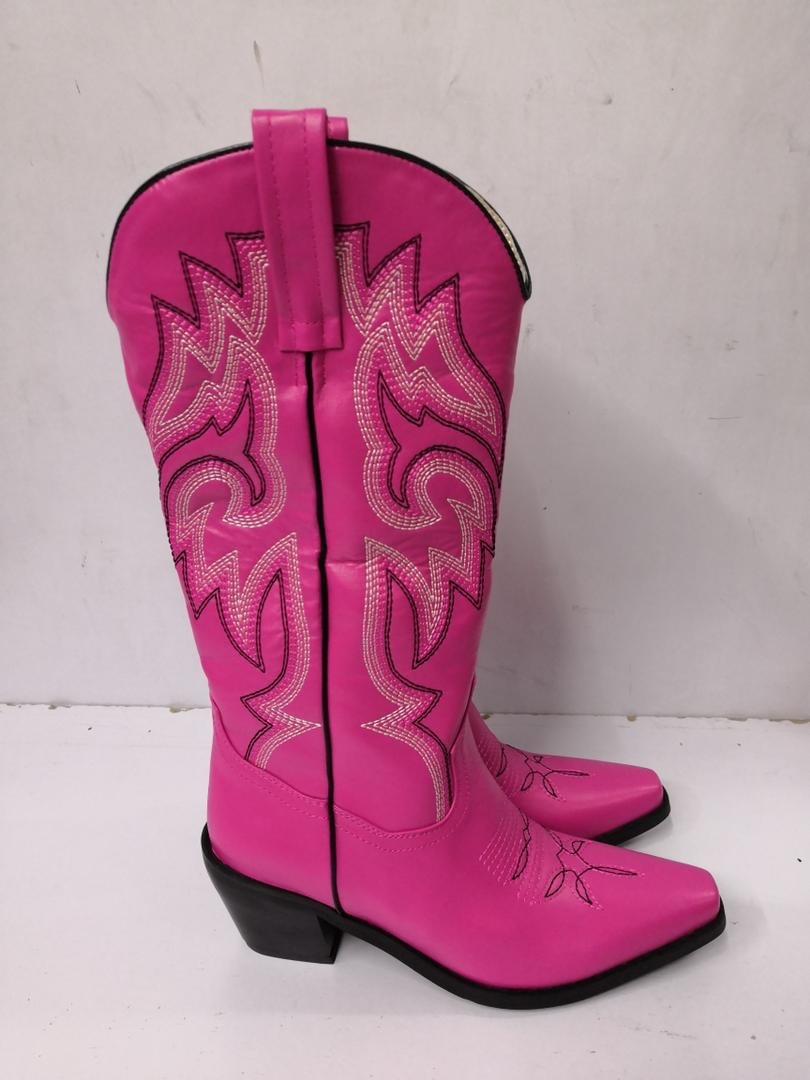 Peris Gems PU Leather Cowboy Boots for Women | Knee High Leather Boots SHEIN Amazon Temu