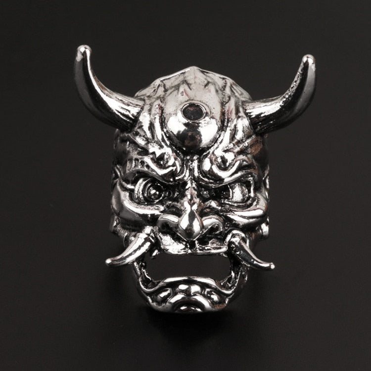 Peris Gems Punk Skull Hannya Mask Rings | Open Rings SHEIN Amazon Temu
