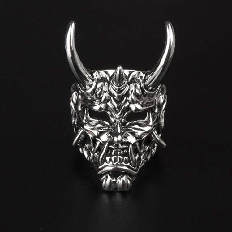 Peris Gems Punk Skull Hannya Mask Rings | Open Rings SHEIN Amazon Temu