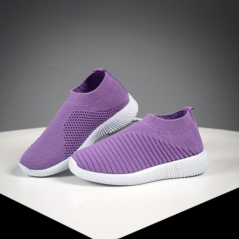 Peris Gems Purple / 35 Soft Knitted Mesh Slip-On Shoes for Women | Comfortable Walking Shoe Soft Knitted Mesh Slip-On Shoes for Women | Walking Shoe SHEIN Amazon Temu
