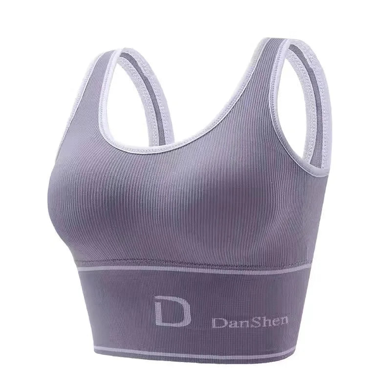 Peris Gems Purple / 40-65kg / 95C|36 Bra, Sports Underwear, Yoga, High Elasticity, Big U Vest, Underwear, Women&