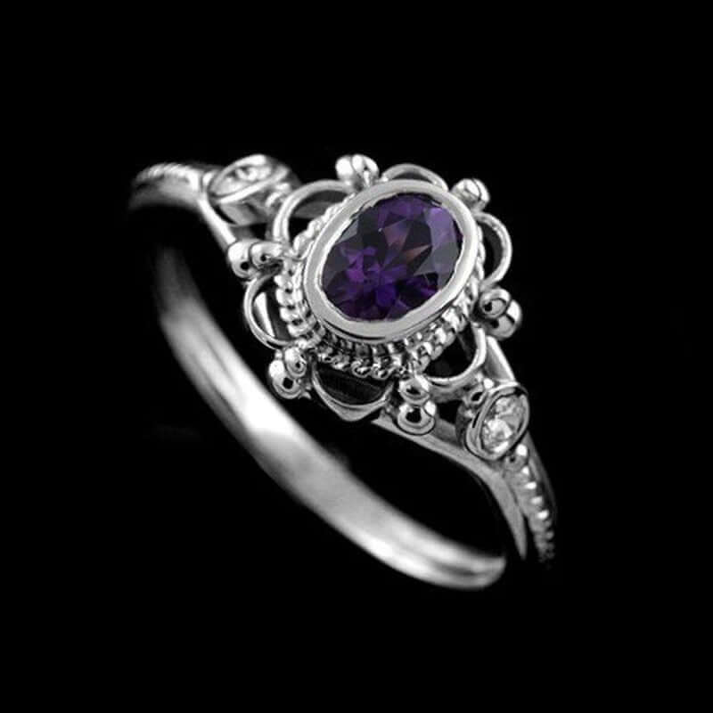 Peris Gems Purple / 6 Amethyst and Ruby Diamond Antique Rings for Women SHEIN Amazon Temu