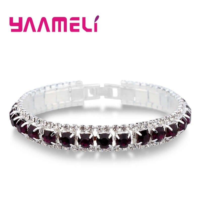 Peris Gems Purple Austrian Opal Chain-Link Bracelets for Women | Sterling Silver Austrian Opal Chain-Link Bracelets for Women | SHEIN Amazon Temu
