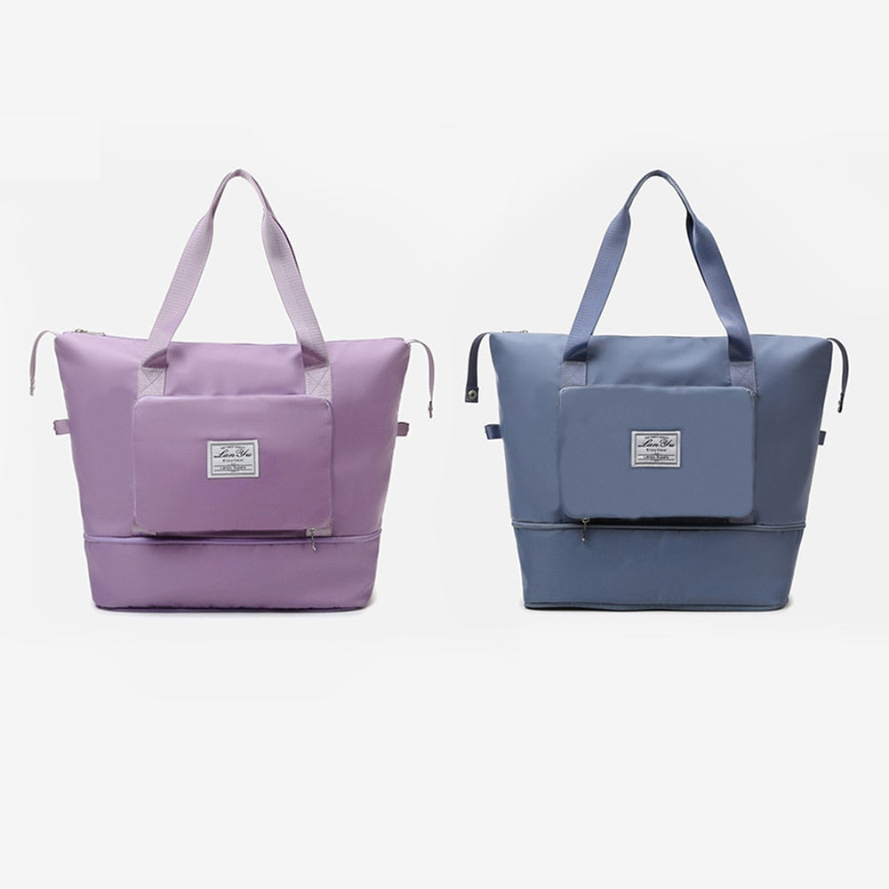 Peris Gems purple blue Ladies Foldable Travel Bag | Handheld Large Capacity Expandable Bag SHEIN Amazon Temu