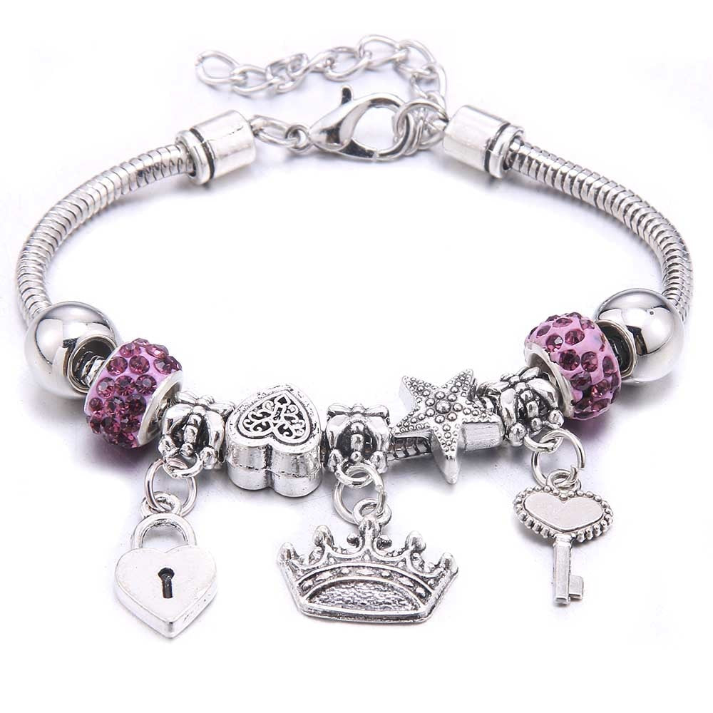 Peris Gems Purple Crown Dragonfly & Owl Pendants Crystal Charm Bracelets | Beads Bracelet for Women Dragonfly & Owl Pendants Crystal Charm Bracelets SHEIN Amazon Temu
