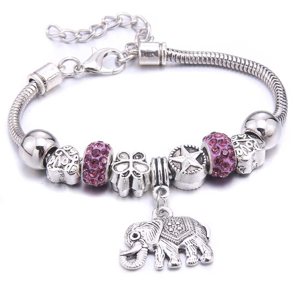 Peris Gems Purple Elephant Dragonfly & Owl Pendants Crystal Charm Bracelets | Beads Bracelet for Women Dragonfly & Owl Pendants Crystal Charm Bracelets SHEIN Amazon Temu