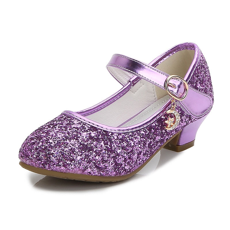 Peris Gems Purple / EUR 26 Insole 17.2CM Glitter High Heel Shoes for Girls | Round Toe Princess Heels SHEIN Amazon Temu
