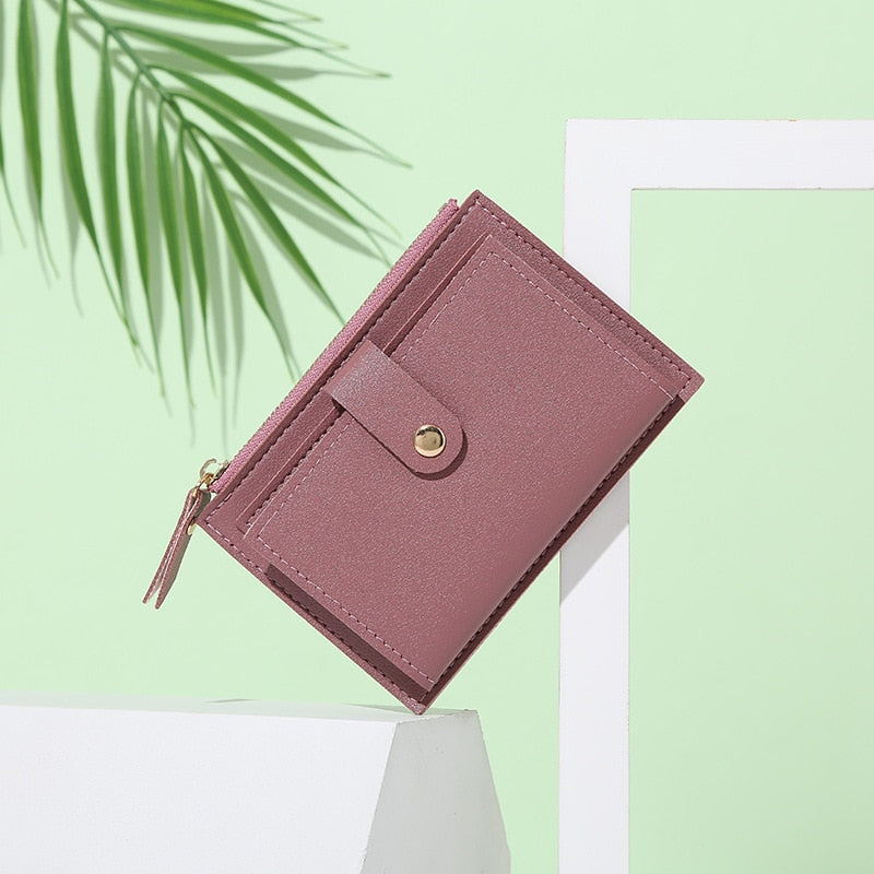 Peris Gems Purple PU Leather Mini Slim Wallets for Women | Zipper Hasp Card Wallet PU Leather Mini Slim Wallets for Women | Hasp Card Wallet SHEIN Amazon Temu