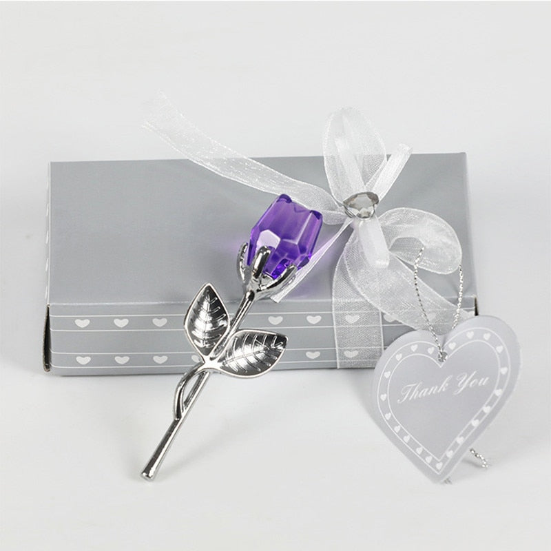Peris Gems purple silver-box Glass Rose Flower with Box | Silver Gold Romantic Gift SHEIN Amazon Temu