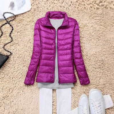 Peris Gems purple Stand / M Ultra-Light Puff Parka Jackets for Women | Solid Slim Jacket SHEIN Amazon Temu