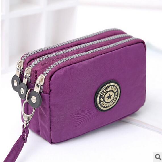 Peris Gems purple Triple Zipper Canvas Wallet Bag for Women | Big Capacity Bag SHEIN Amazon Temu