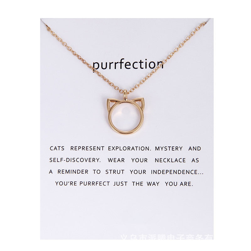 Peris Gems Purrfection Good Luck Pendant Necklaces with Fortune Cards Unisex SHEIN Amazon Temu