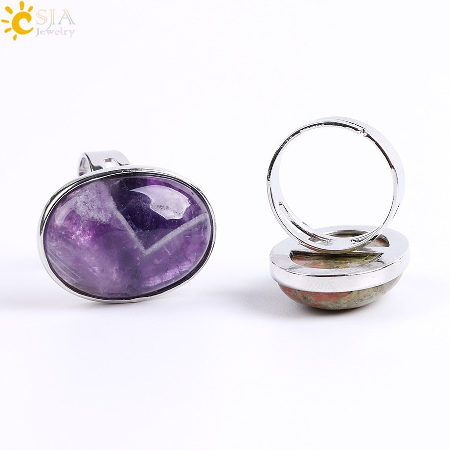 Peris Gems Quartz Tiger Eye Lapis Obsidian Rings Unisex SHEIN Amazon Temu
