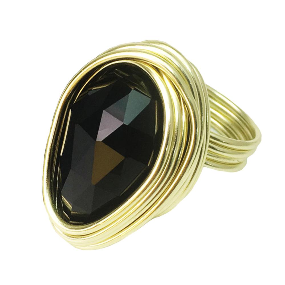 Peris Gems R062 Black / 7 Big Diamond Oval Crystal Rings for Women | Irregular Gold Party Rings for Women Big Diamond Oval Crystal Rings for Women | Irregular Gold SHEIN Amazon Temu