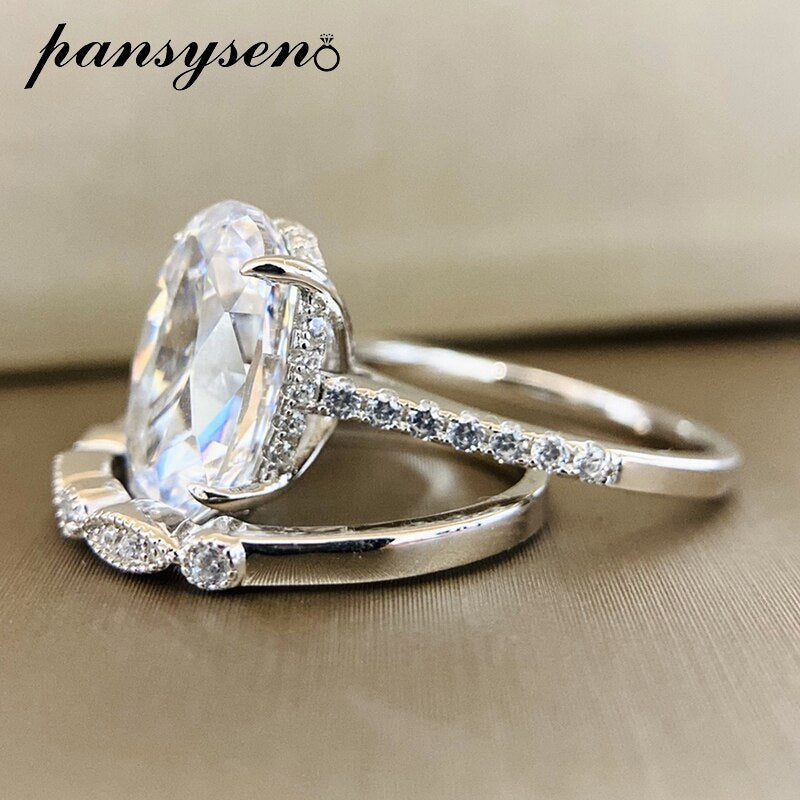 Peris Gems Radiant Cut 2pc 9ct Lab Diamond Rings Set for Women SHEIN Amazon Temu