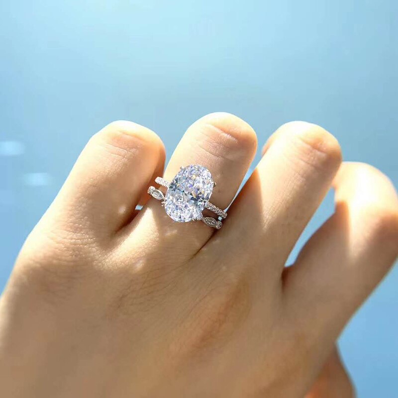 Peris Gems Radiant Cut 2pc 9ct Lab Diamond Rings Set for Women SHEIN Amazon Temu