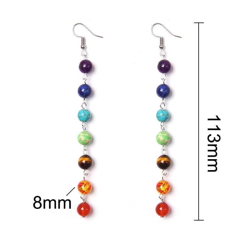 Peris Gems Rainbow 7 Chakra Stone Tassel Earrings for Women SHEIN Amazon Temu