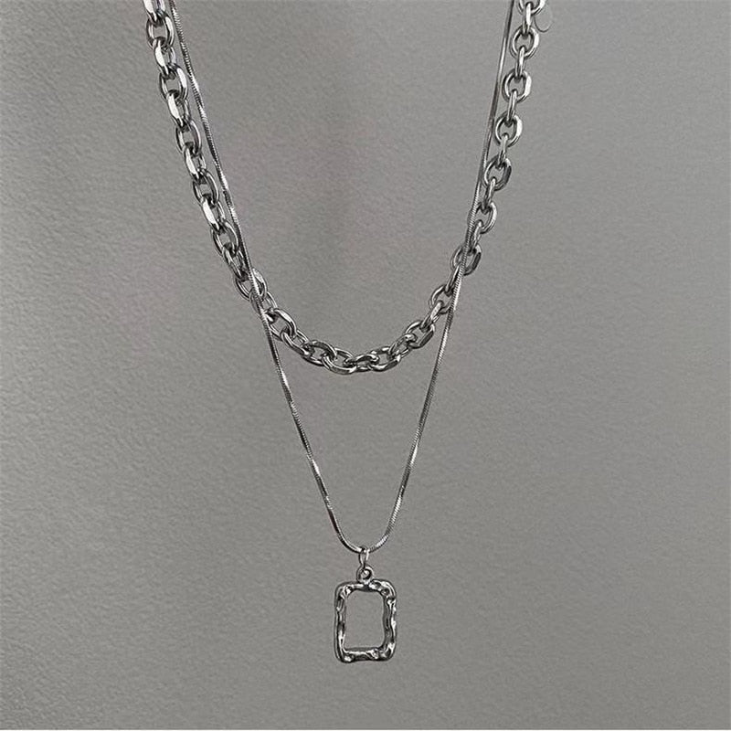 Peris Gems Rectangle Black Pixel Heart Silver Necklace for Women SHEIN Amazon Temu