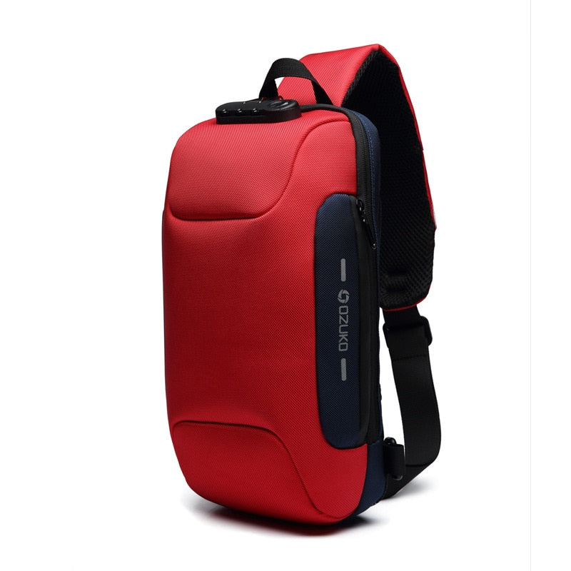 Peris Gems Red / 17x8x34CM Waterproof Anti-Theft USB Messenger Bag | Adjustable Lock Bag SHEIN Amazon Temu