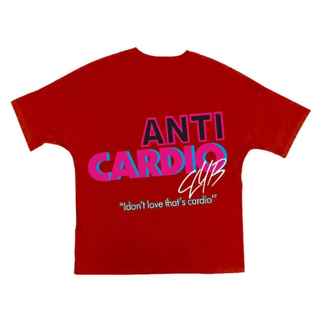 Peris Gems red 2 / M Anti-Cardio Oversized Cotton Tee for Men | Gym Bro Bulking Shirt Anti-Cardio Oversized Cotton Tee | Gym Bro Bulking Shirt SHEIN Amazon Temu