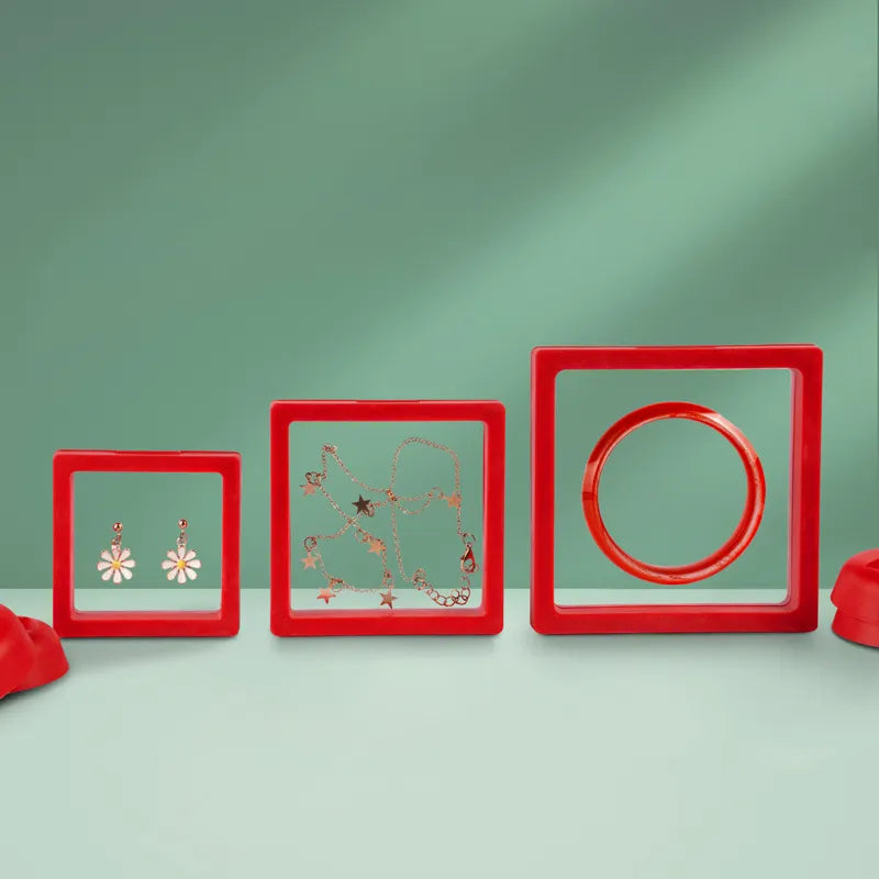 Peris Gems Red / 7x7cm Transparent PE Film Display Holder Suspended Jewelry Box SHEIN Amazon Temu