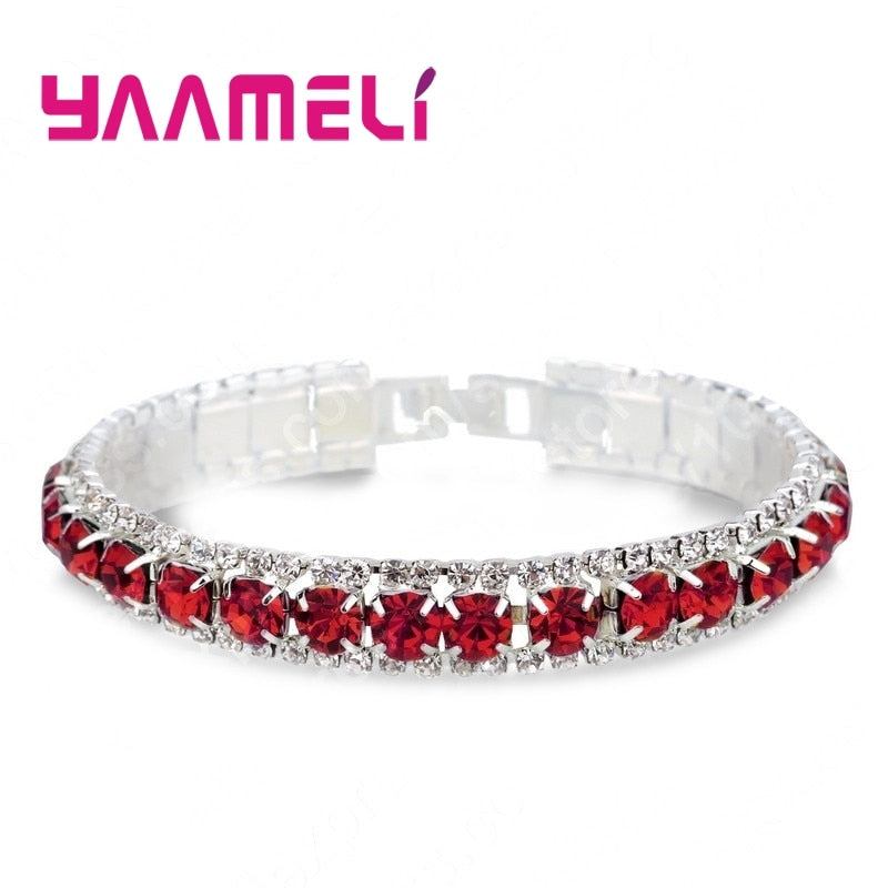 Peris Gems Red Austrian Opal Chain-Link Bracelets for Women | Sterling Silver Austrian Opal Chain-Link Bracelets for Women | SHEIN Amazon Temu