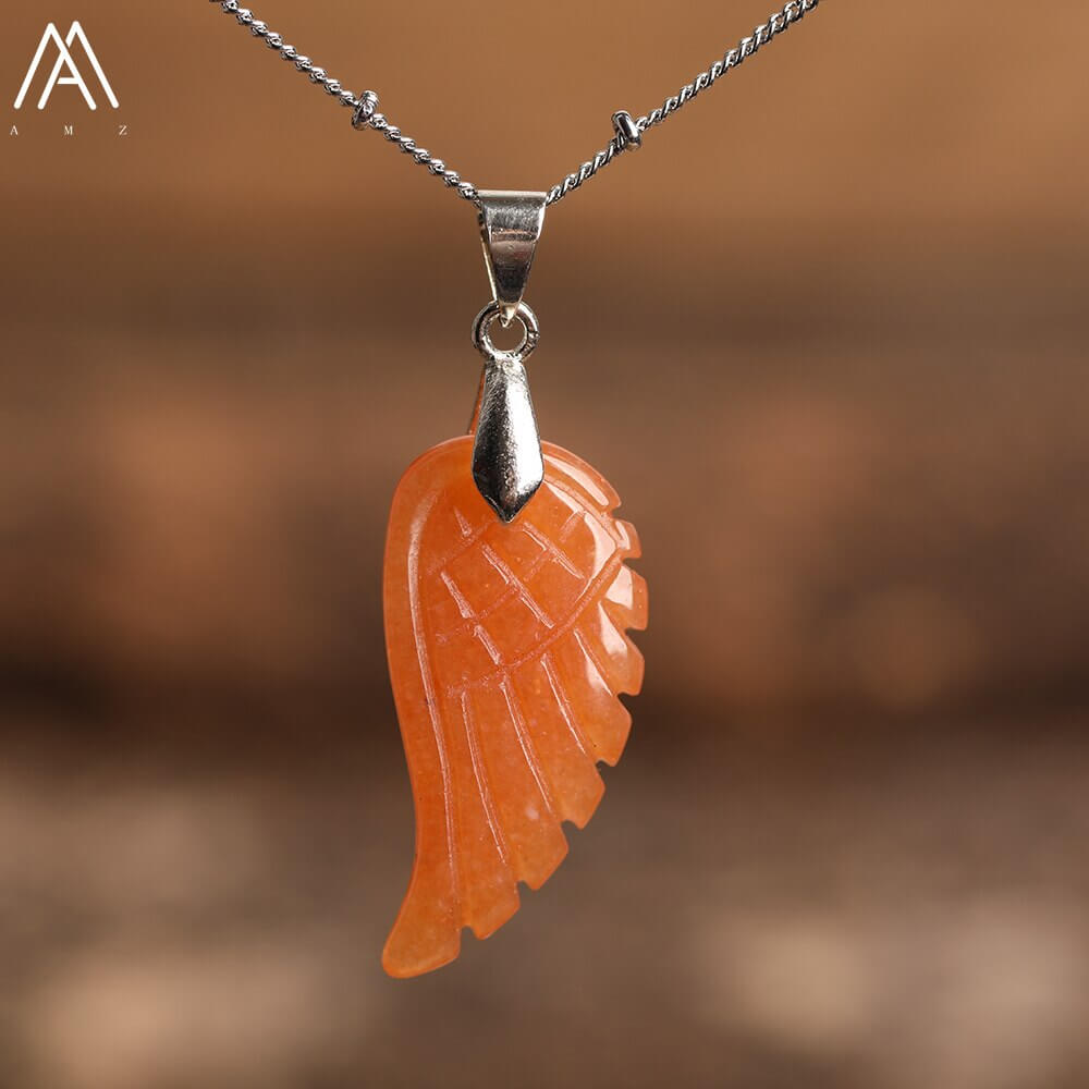 Peris Gems Red Aventurine Angel Wing Labradorite Choker Necklace - Quartz Crystal Angel Wings SHEIN Amazon Temu