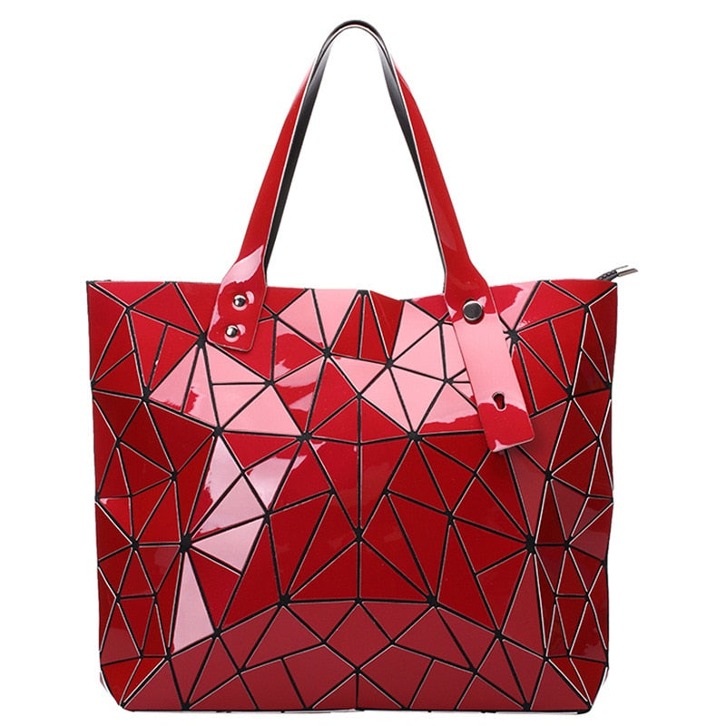 Peris Gems Red Geometric Shoulder Tote Bag for Women | Medium Shopper Purse SHEIN Amazon Temu