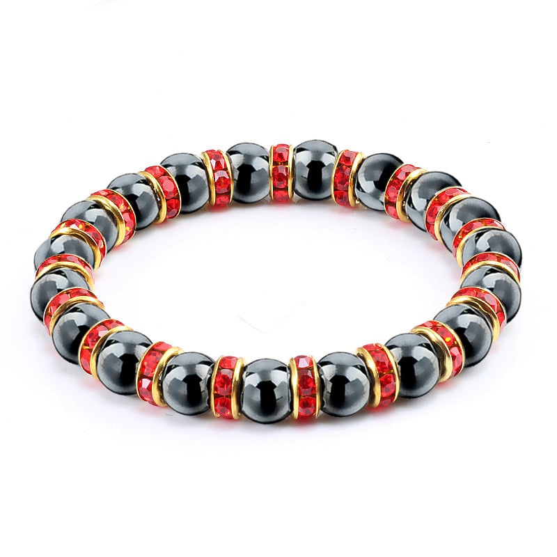 Peris Gems Red Go Natural Hematite Beads Bracelets Unisex | Health Protection Silver Charm Bracelets SHEIN Amazon Temu