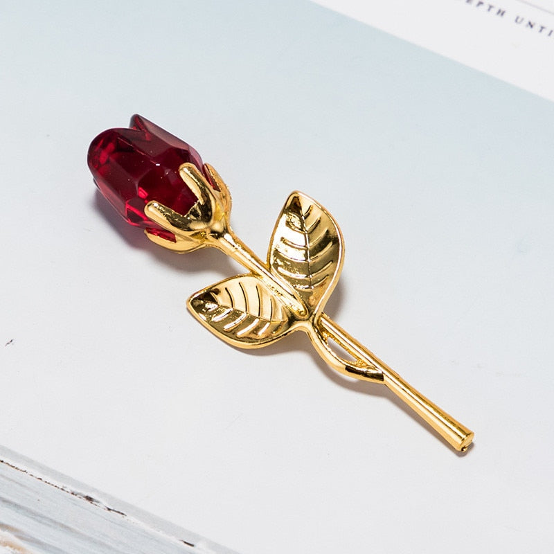 Peris Gems red gold flower Glass Rose Flower with Box | Silver Gold Romantic Gift SHEIN Amazon Temu