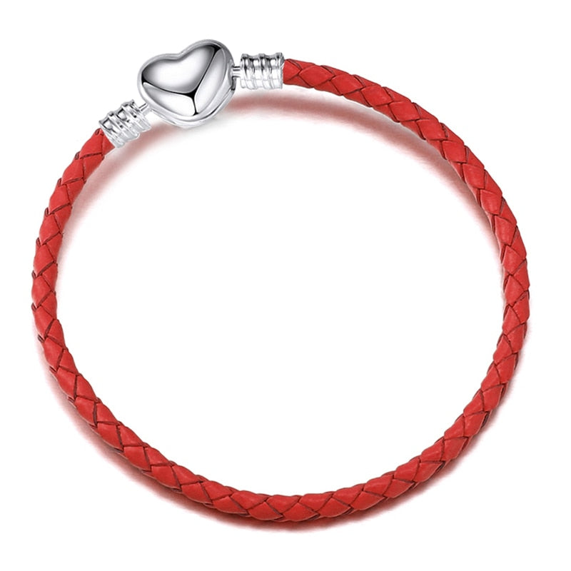 Peris Gems Red Heart / 16cm Silver Chain Charm Bracelets | Silver Love Bracelet SHEIN Amazon Temu