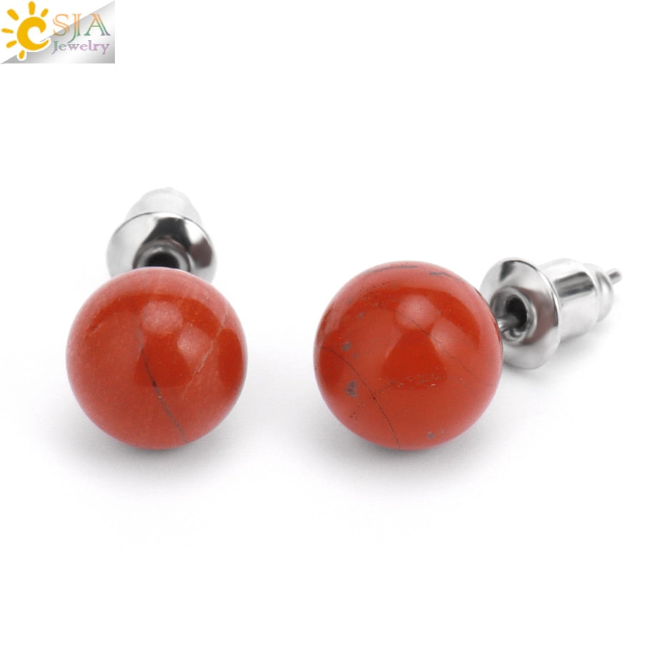 Peris Gems Red Jasper Round 8mm Natural Quartz Stud Earrings for Women SHEIN Amazon Temu