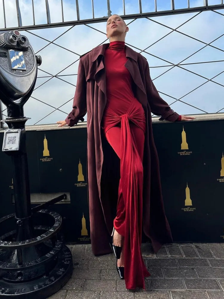 Peris Gems Red / M Articat High Neck Long Sleeve Bodycon Dress For Women Tight Elastic Lace Up Maxi Long Dress Autumn 2023 New Party Club Vestidos Articat High Neck Long Sleeve Bodycon Dress For Women Tight Elastic Lace Up Maxi Long Dress Autumn 2023 New Party Club Vestidos SHEIN Amazon Temu