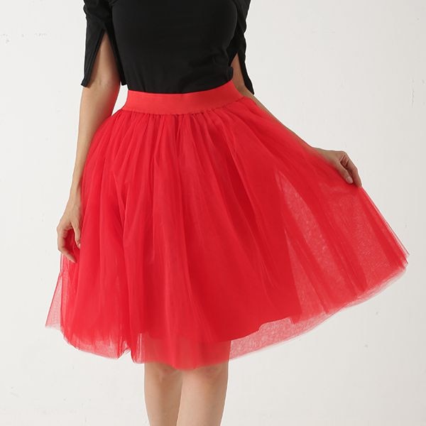 Peris Gems red / One Size Pleated 5-Layer Tulle Skirt for Women | Fairy Midi Skirts SHEIN Amazon Temu