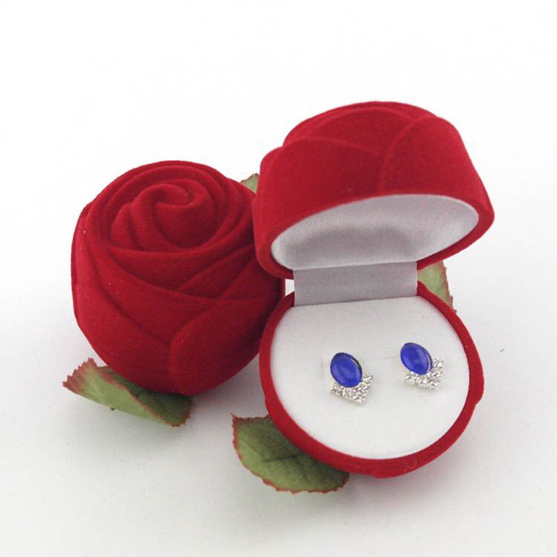 Peris Gems Red Rose Velvet Jewelry Storage Box | 1pc Flower Wedding Jewelry Case Red Rose Velvet Jewelry Storage Box |1pc Flower Jewelry Case SHEIN Amazon Temu