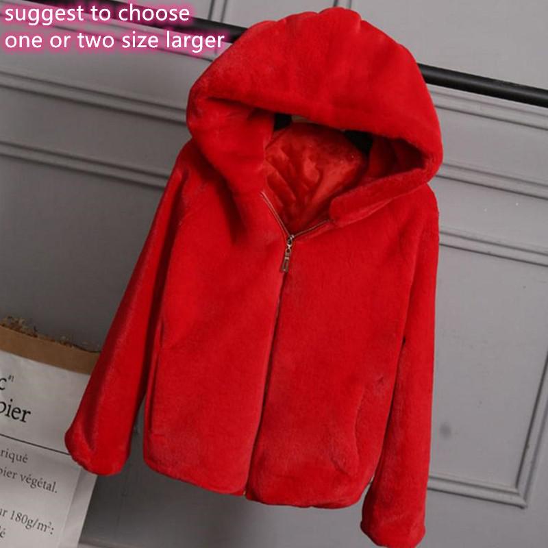Peris Gems Red / S Faux Fur Mink Zipper Jacket for Women | Fur Coat Jackets SHEIN Amazon Temu