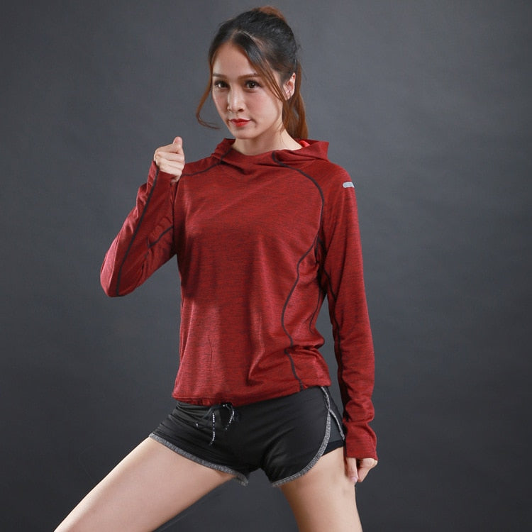 Peris Gems Red / S Quick Dry Breathable Fitness Sweatshirt for Women | Hooded Sport Jacket Quick Dry Breathable Fitness Sweatshirt for Women | Sport SHEIN Amazon Temu