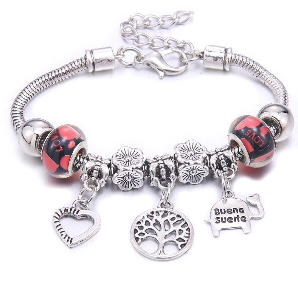 Peris Gems Red Tree Dragonfly & Owl Pendants Crystal Charm Bracelets | Beads Bracelet for Women Dragonfly & Owl Pendants Crystal Charm Bracelets SHEIN Amazon Temu
