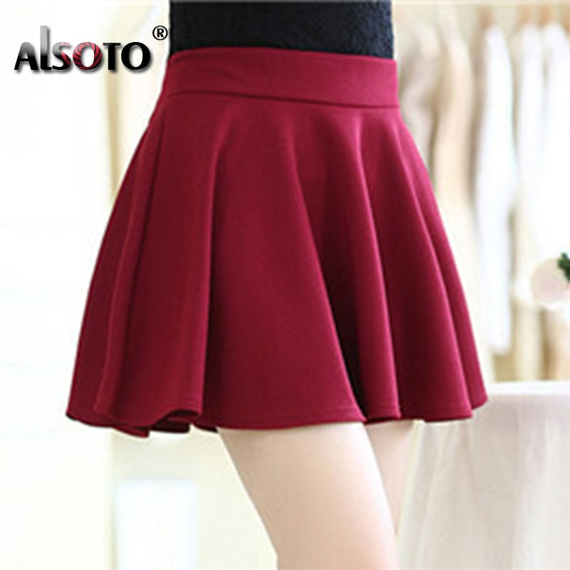 Peris Gems Red Wine / S Elastic Midi Mini Skirts for Women | Flare Skirts SHEIN Amazon Temu