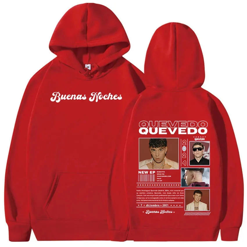Peris Gems red / XXXL Rapper QUEVEDO Tour 2024 Graphic hoodie Men&