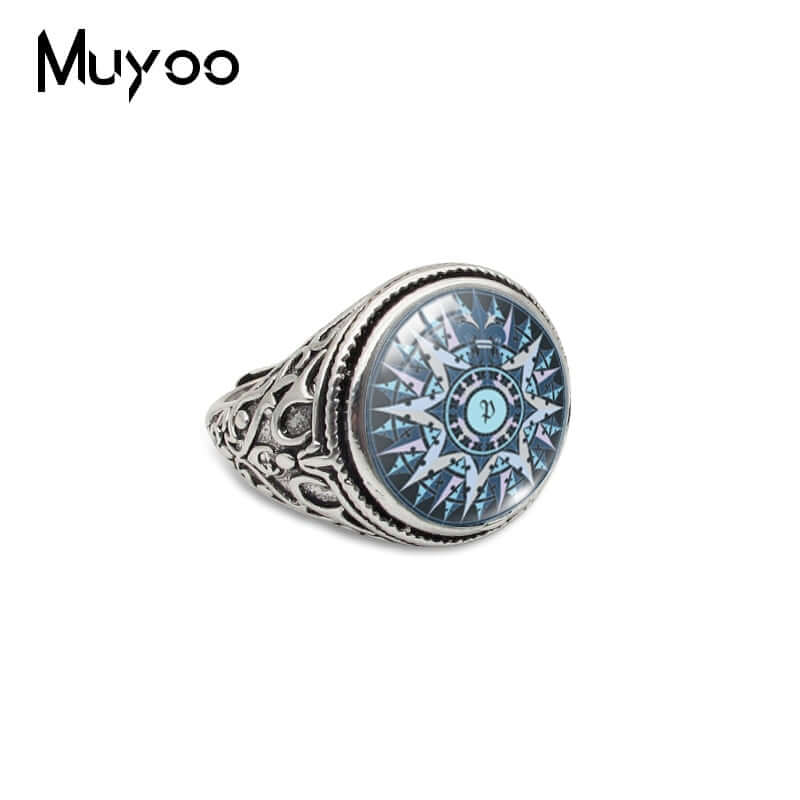 Peris Gems Resizable / 3 / Antique Gold Plated Antique Navigation Compass Rings for Men | Compass Dragon Eyes Silver Treasure Ring SHEIN Amazon Temu