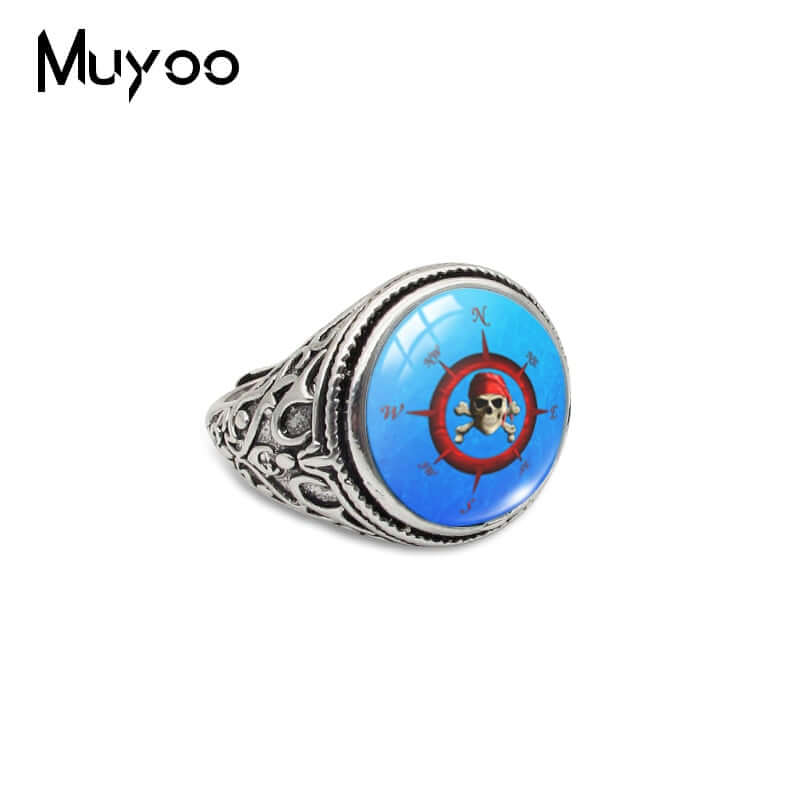 Peris Gems Resizable / 8 / Antique Gold Plated Antique Navigation Compass Rings for Men | Compass Dragon Eyes Silver Treasure Ring SHEIN Amazon Temu