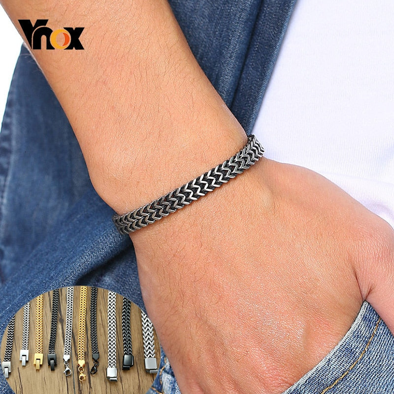 Peris Gems Retro Link Chain Bracelets for Men | Double Overlap Stainless Curb Chain SHEIN Amazon Temu