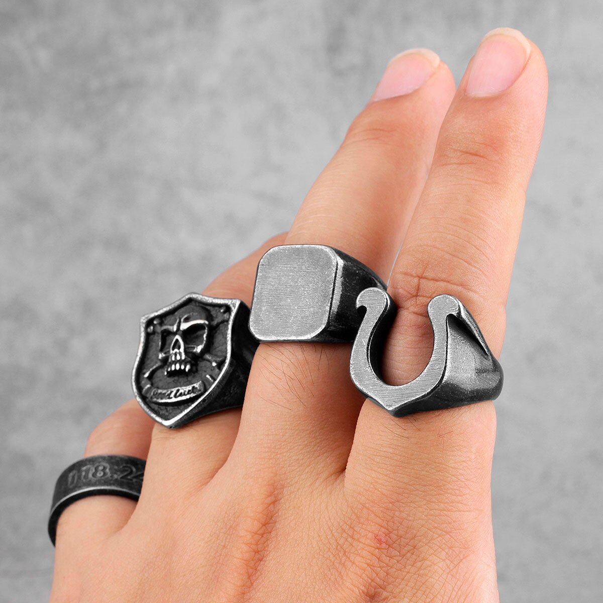 Peris Gems Retro Stainless Blank Face Signet Rings for Men SHEIN Amazon Temu
