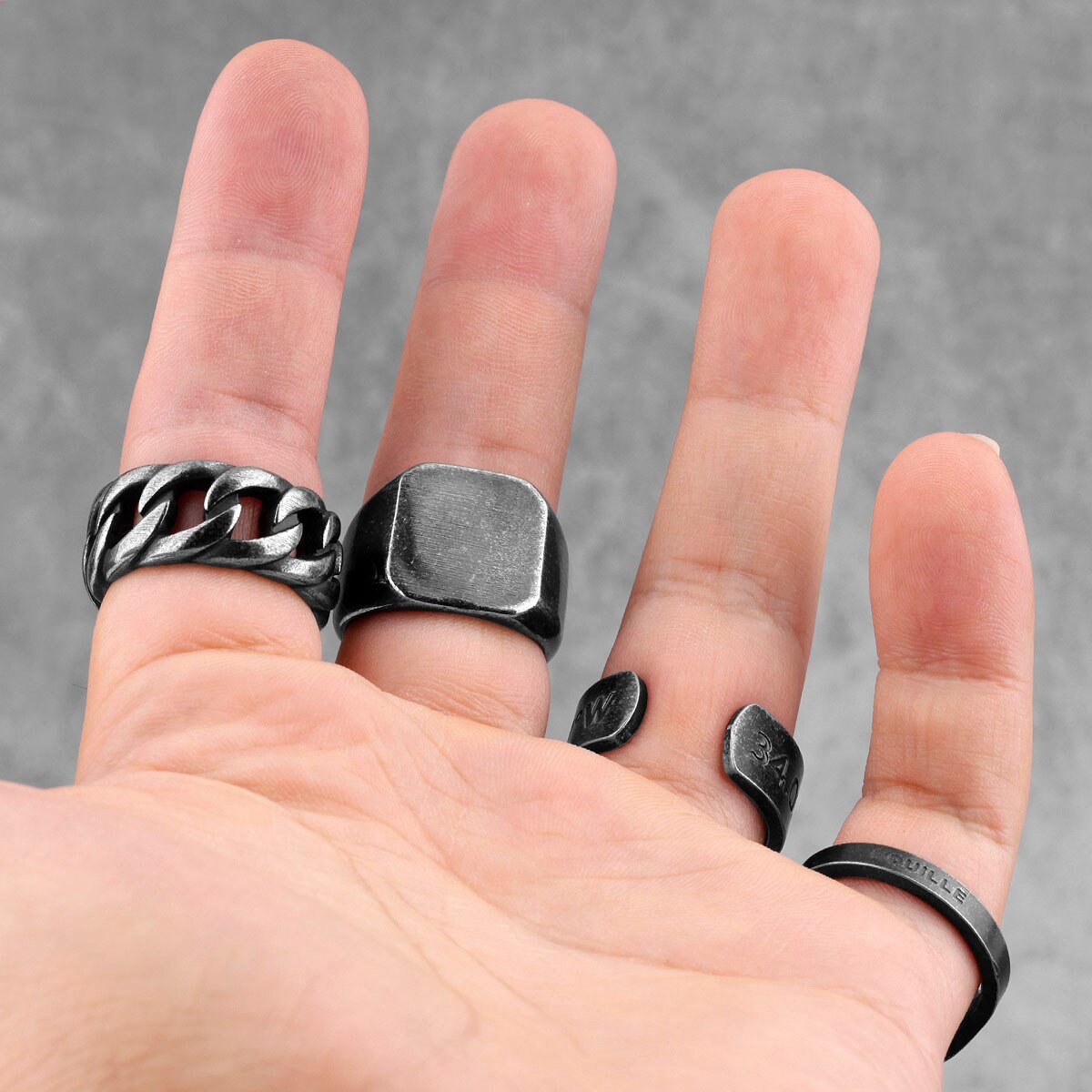Peris Gems Retro Stainless Blank Face Signet Rings for Men SHEIN Amazon Temu