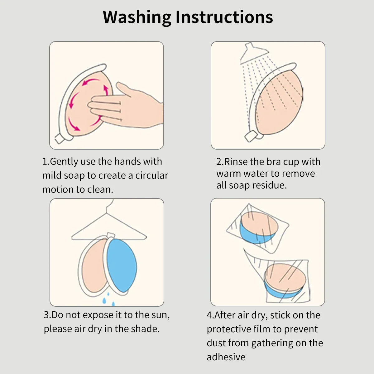 Peris Gems Reusable Front Button Chest Patches Silicone Invisible Strapless Self-adhesive Breast Patches Women&