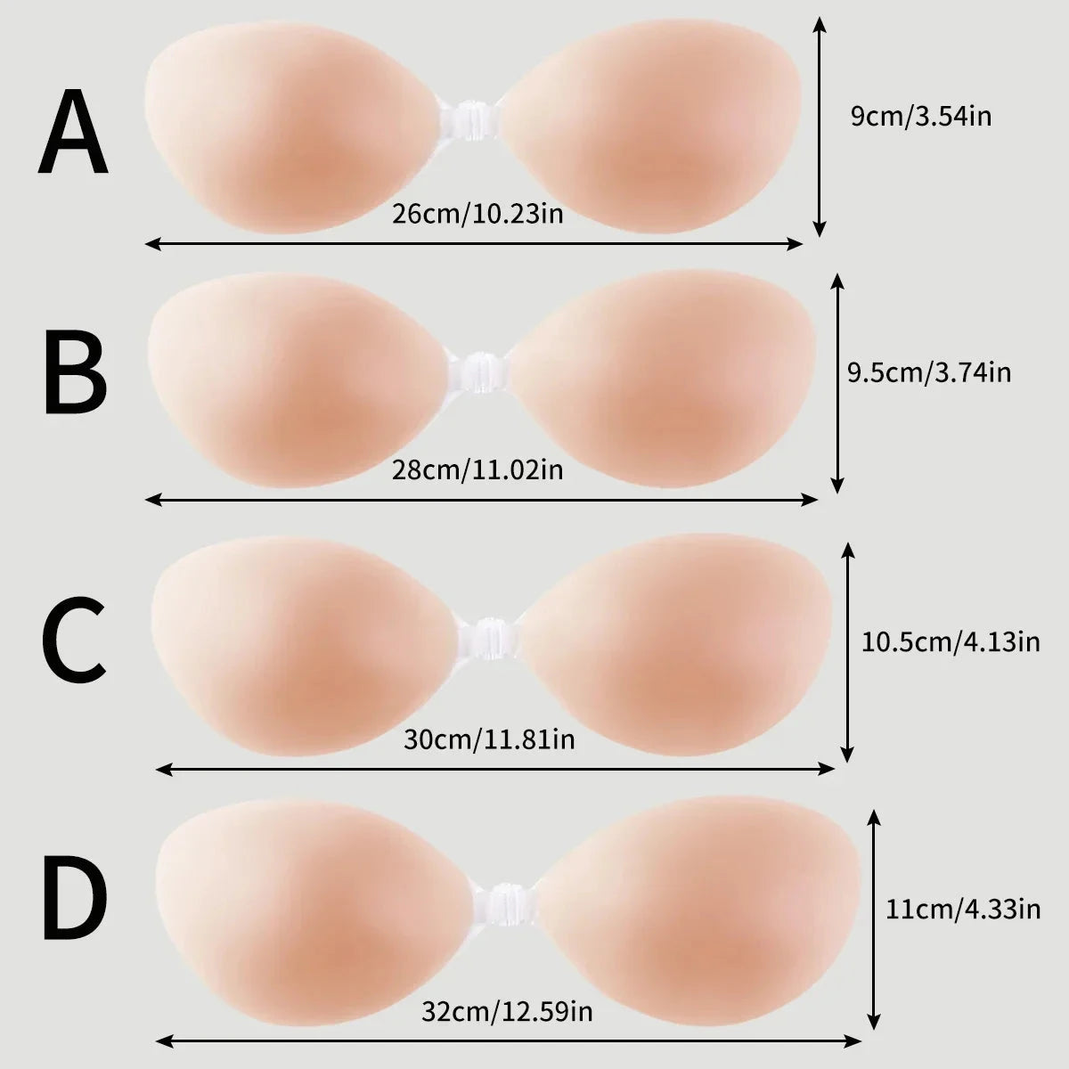 Peris Gems Reusable Front Button Chest Patches Silicone Invisible Strapless Self-adhesive Breast Patches Women&